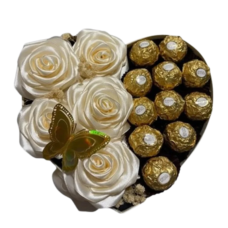 Ferrero srce sa žutim ružama