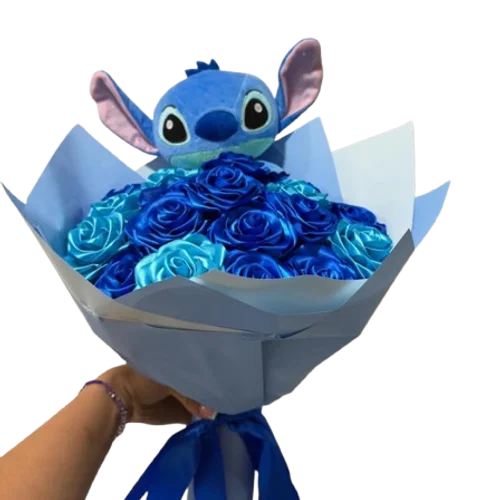 Stitch plavi buket - M