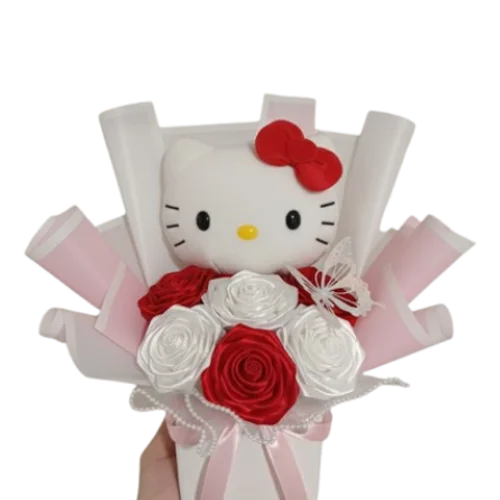Hello Kitty igračka i 5 ruža